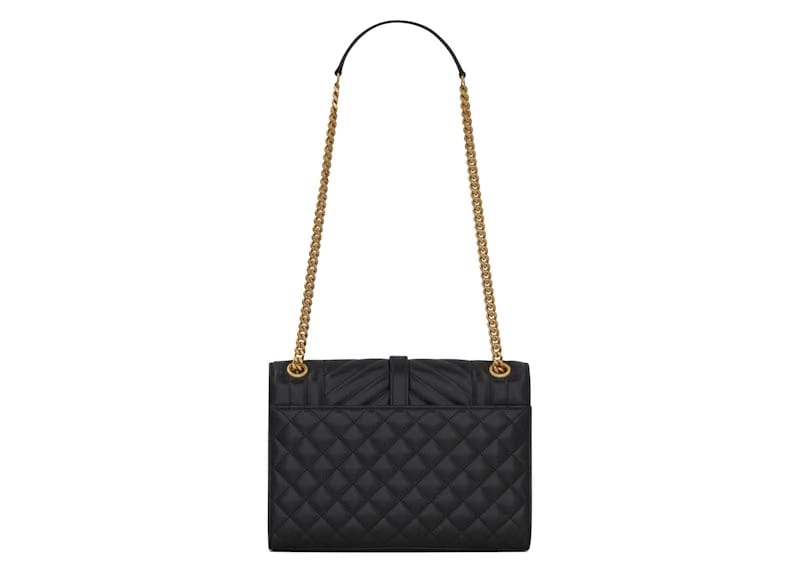 Saint Laurent Envelope Bag Medium Matelasse Leather Noir
