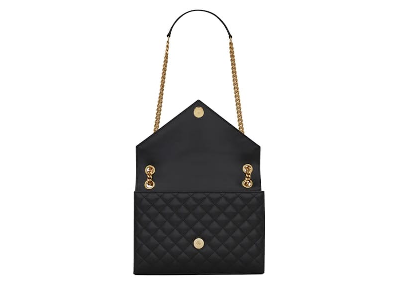 Saint Laurent Envelope Bag Medium Matelasse Leather Noir