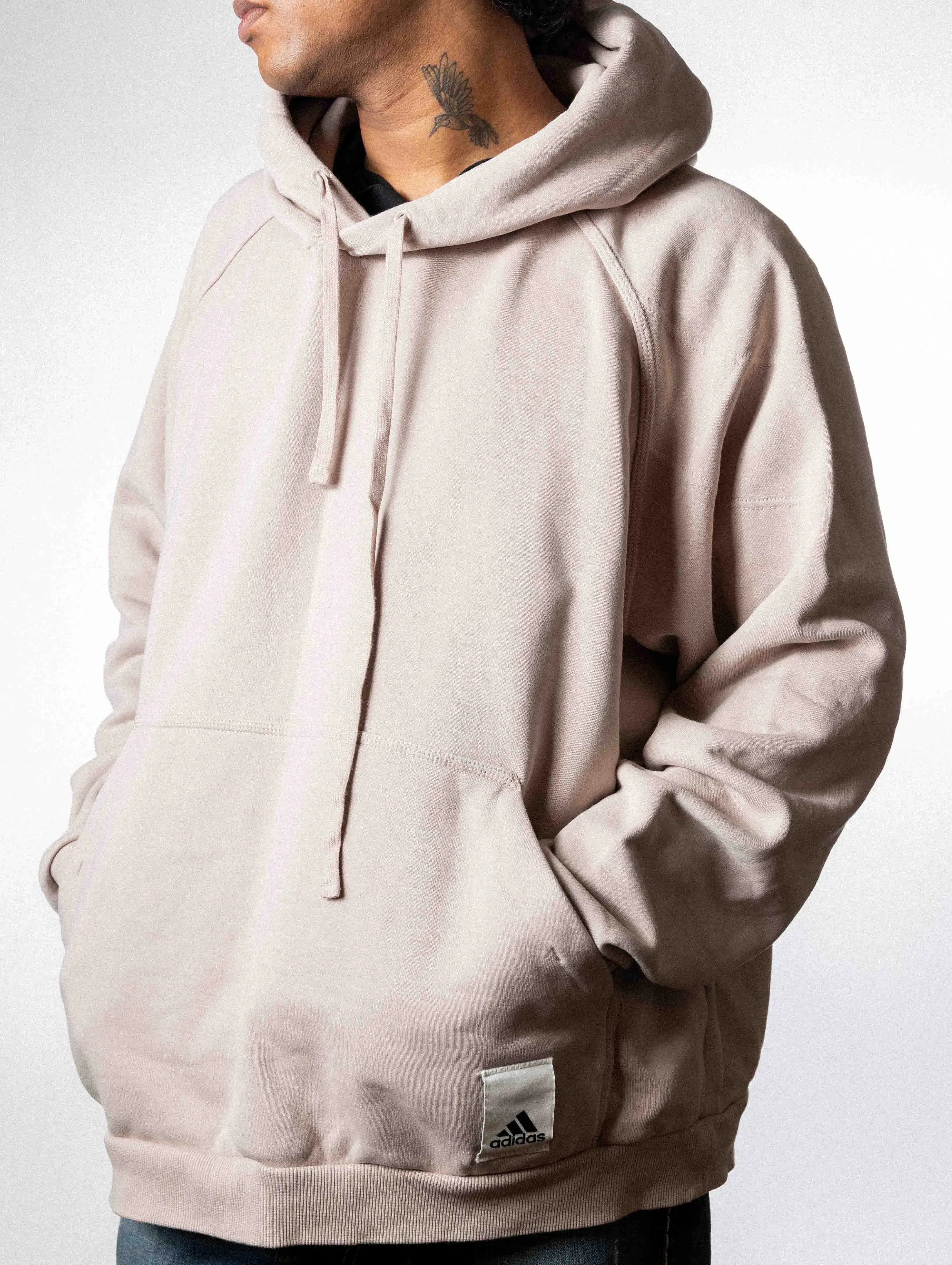 Adidas Men's Cotton Hoodie Neck Sweatshirt - Beige (XXL)