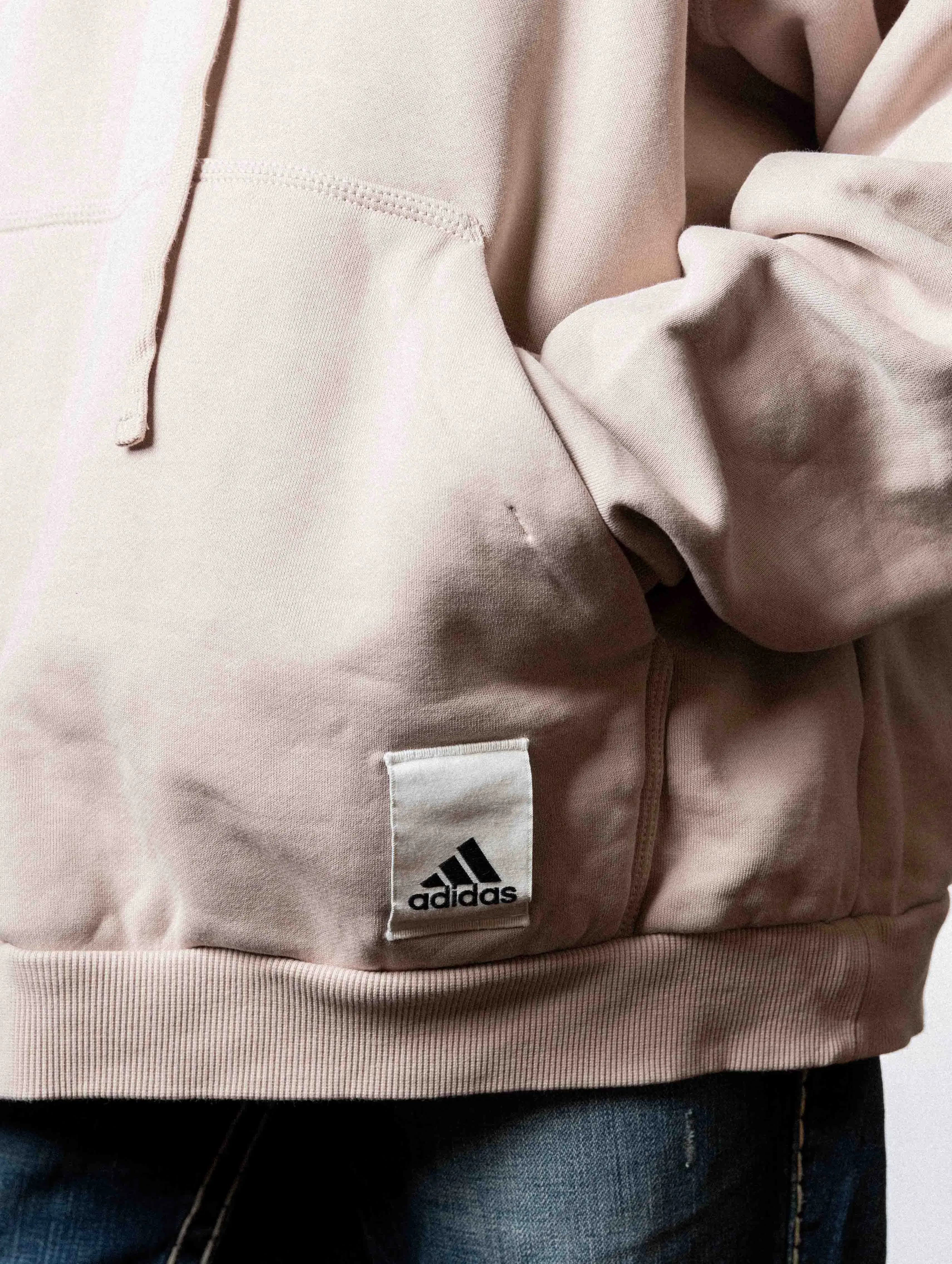 Adidas Men's Cotton Hoodie Neck Sweatshirt - Beige (XXL)