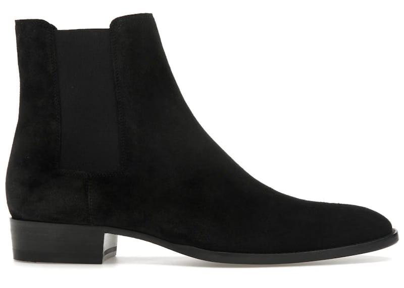 Saint Laurent Wyatt Chelsea Boot Black Suede