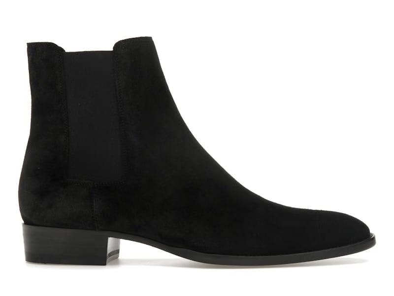 Saint Laurent Wyatt Chelsea Boot Black Suede