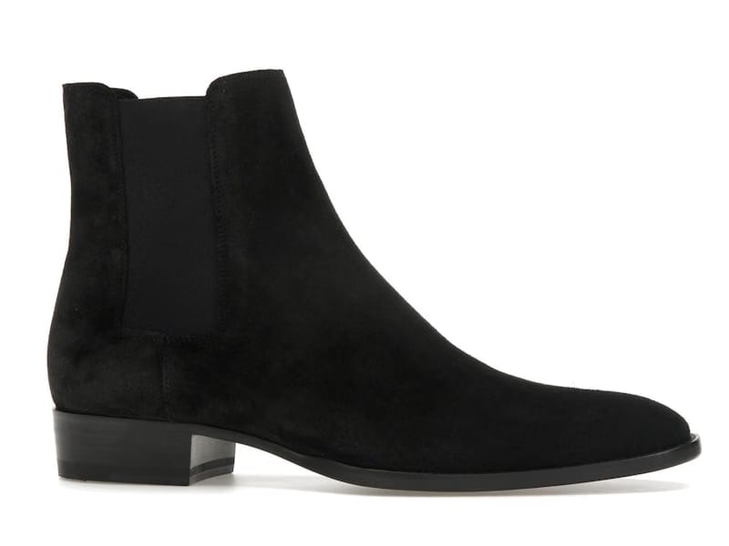 Saint Laurent Wyatt Chelsea Boot Black Suede