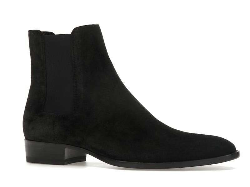 Saint Laurent Wyatt Chelsea Boot Black Suede