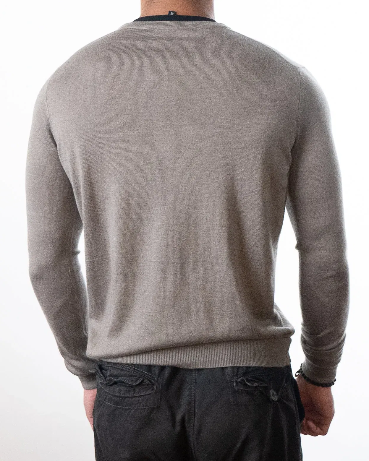 Emporio Armani Grey V-Neck Jumper (S)
