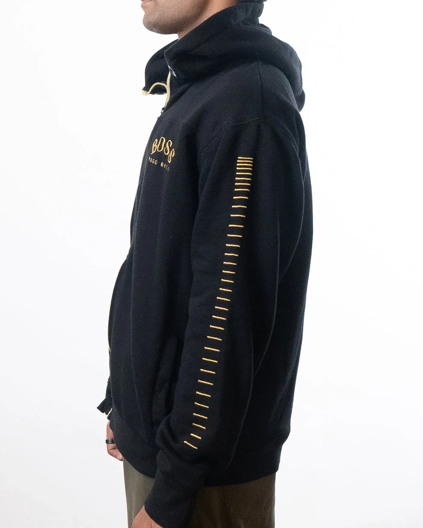 Hugo Boss Zip-Through Curved Logo Hoodie (M)