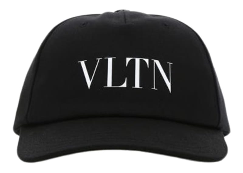 Valentino VLTN Logo Cotton Baseball Cap Black/White
