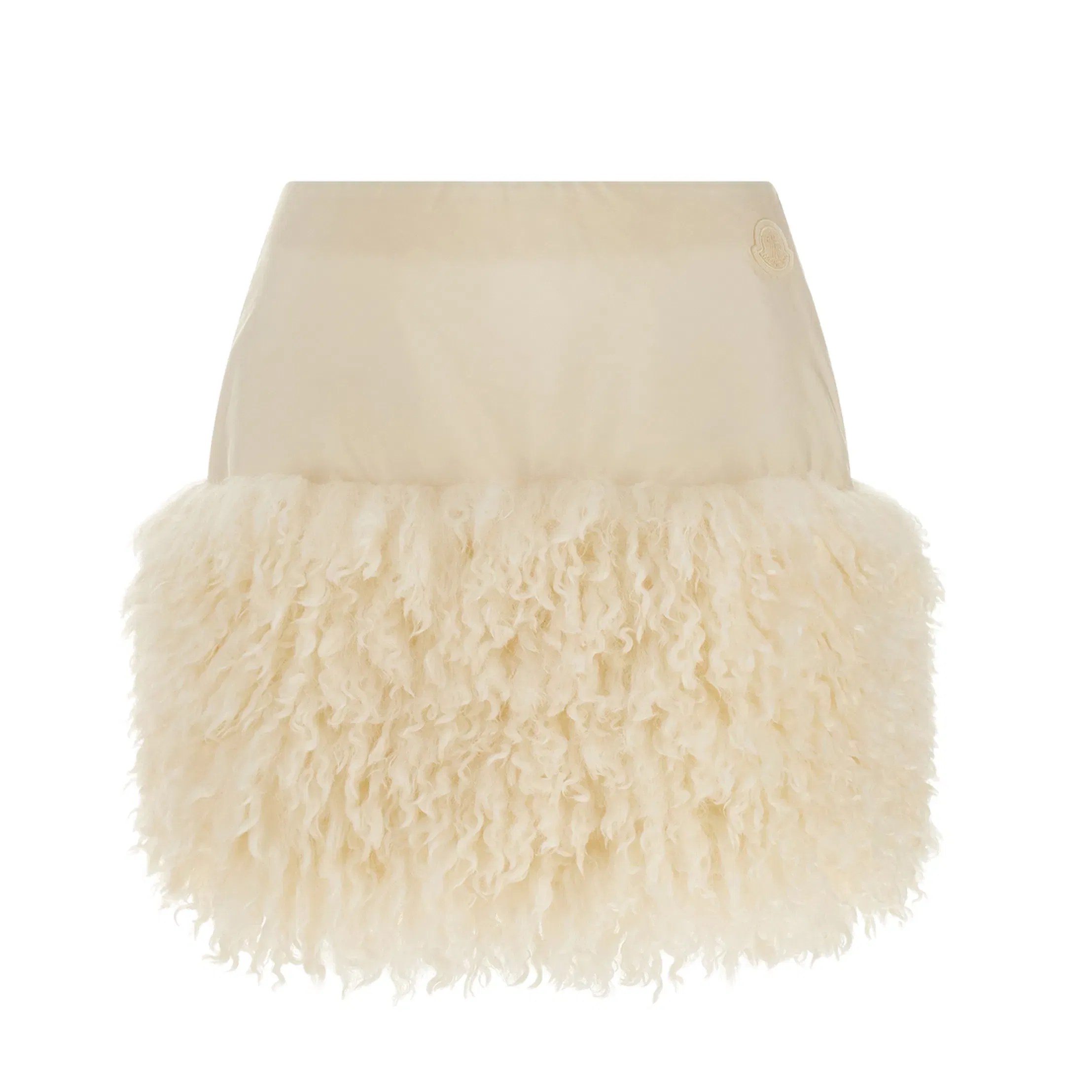 Teddy-Trimmed Mini Skirt White
