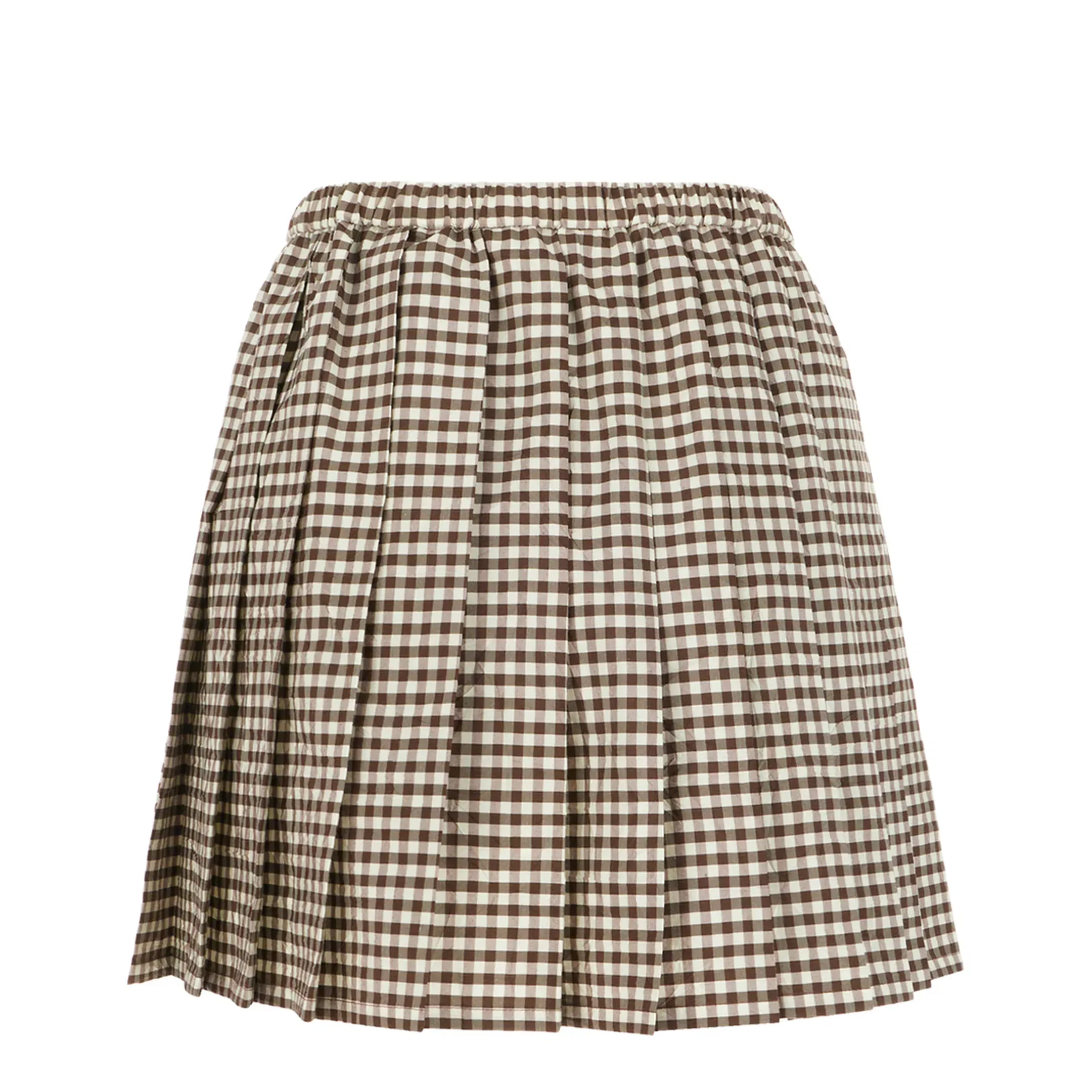Printed Cotton Blend Miniskirt Black/White