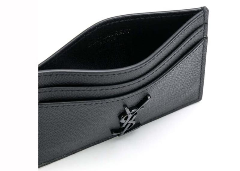 Saint Laurent Logo Monogram Card Holder Black