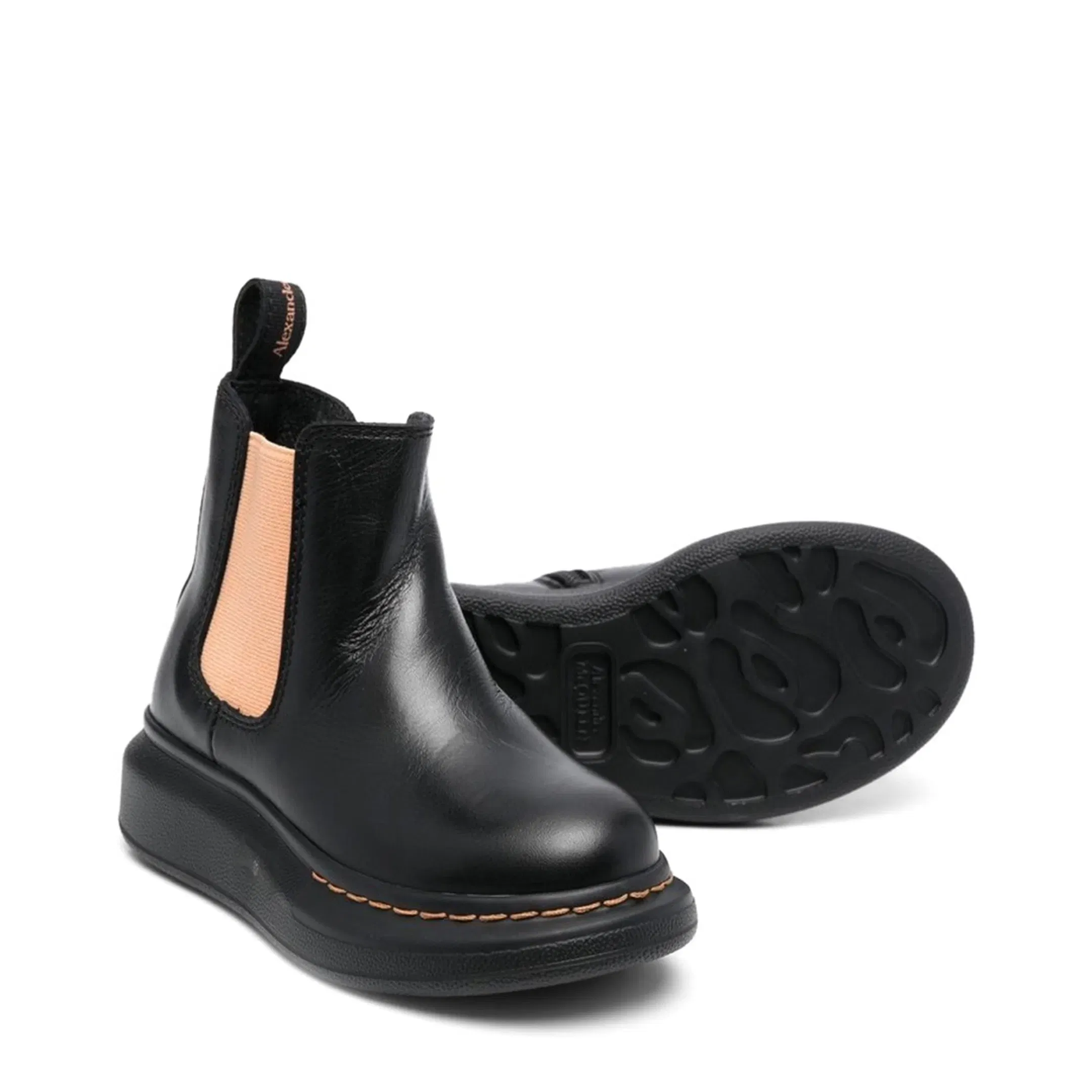 Ankle Boot with Contrasting Elastic on the Side