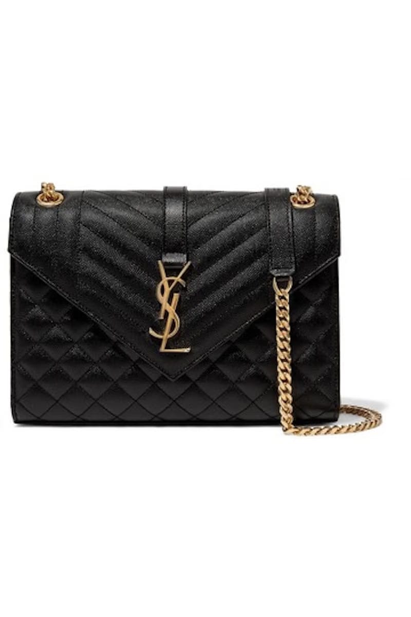 Saint Laurent Envelope Medium Bag Grain de Poudre Black