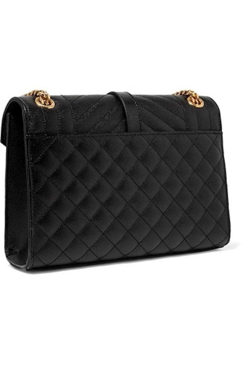 Saint Laurent Envelope Medium Bag Grain de Poudre Black