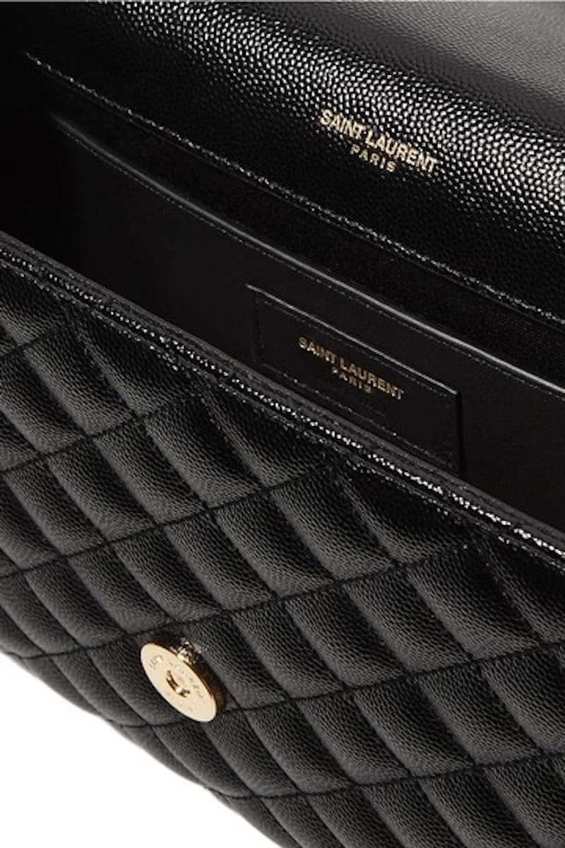 Saint Laurent Envelope Medium Bag Grain de Poudre Black