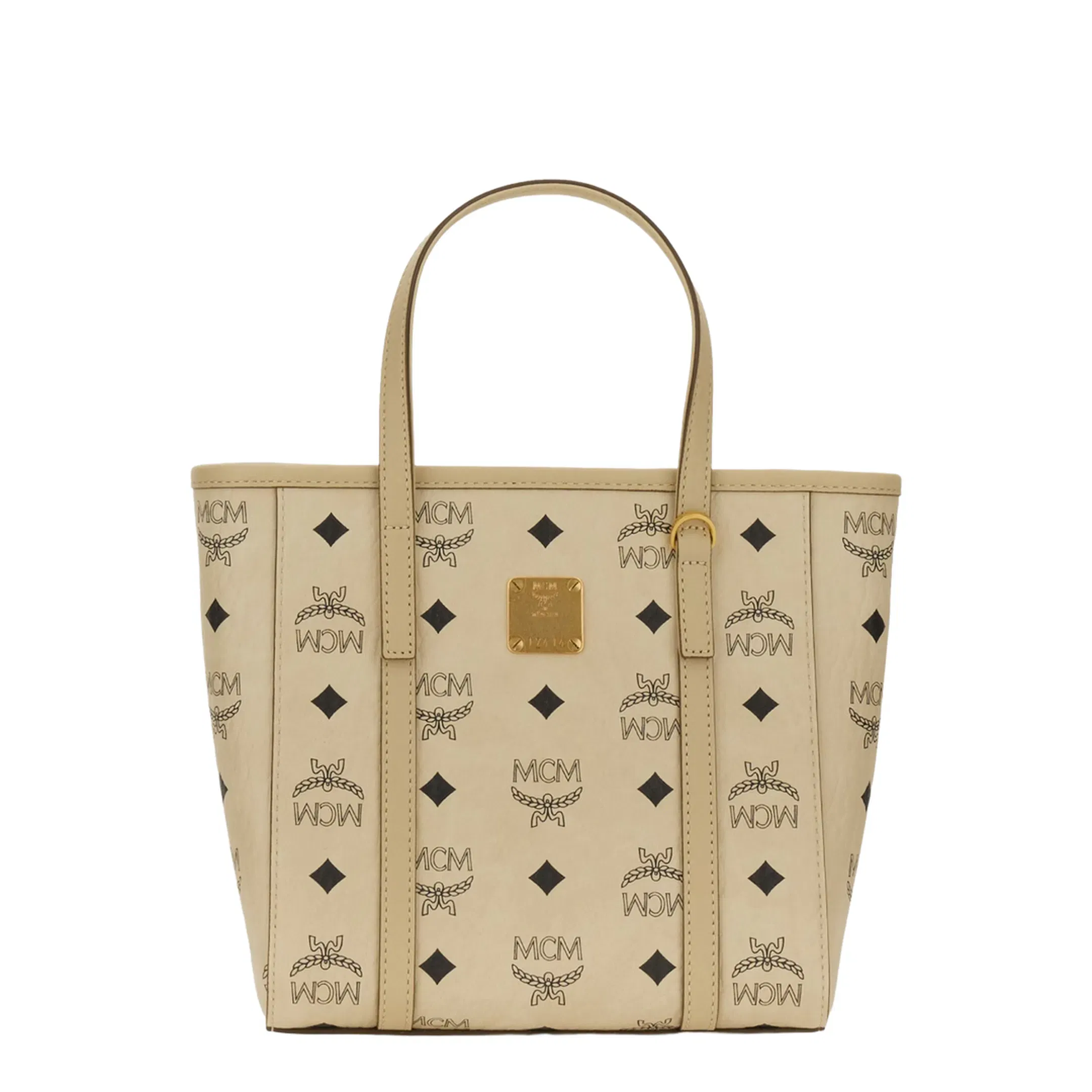Toni Mini Visetos Coated Canvas Shopper - Beige
