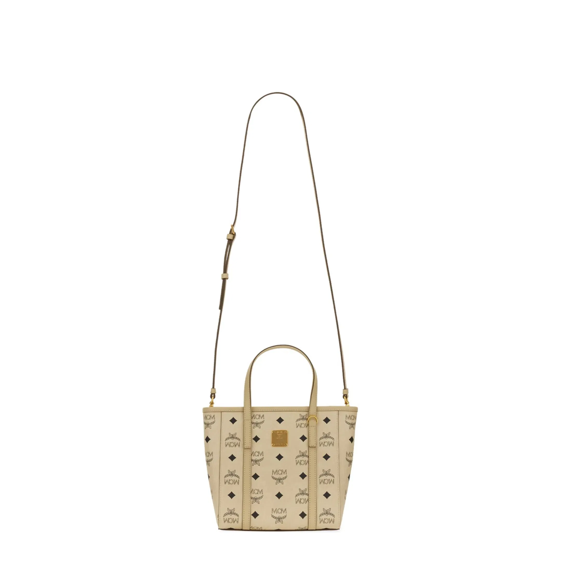 Toni Mini Visetos Coated Canvas Shopper - Beige