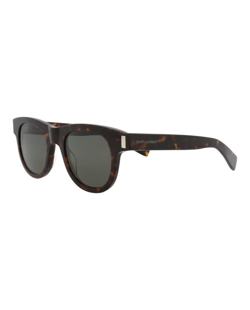 Saint Laurent Round-Frame Recycled Acetate Sunglasses Havana Havana Grey (SL571-30014069-002)