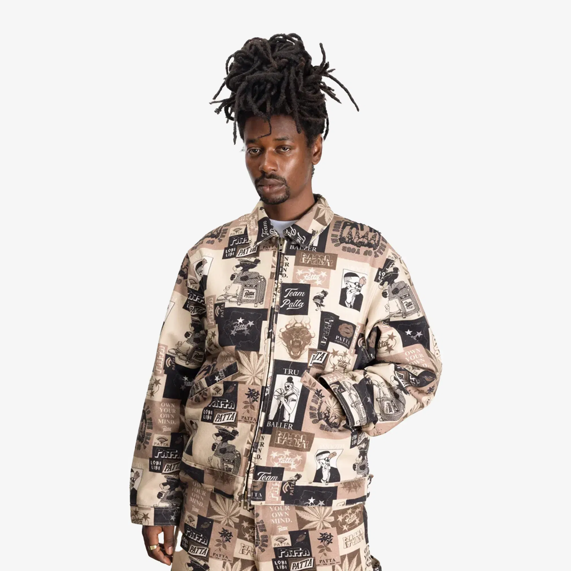PATTA COLLAGE INSULATED CANVAS JACKET { MULTI