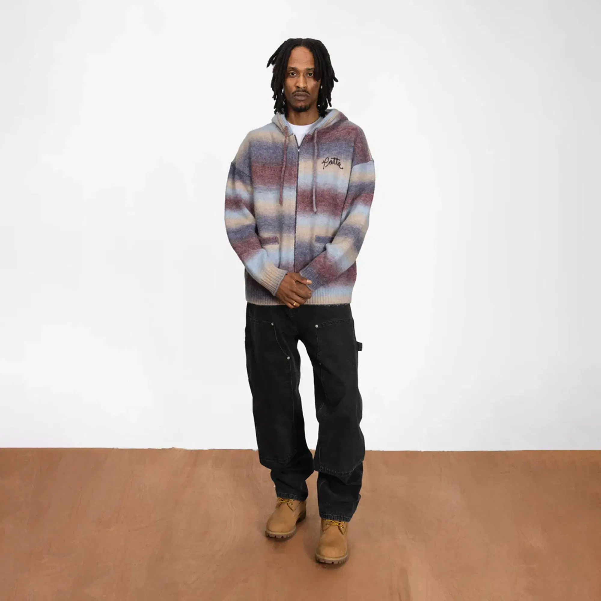 PATTA SPACE DYE KNITTED HOODED SWEATER { MULTI