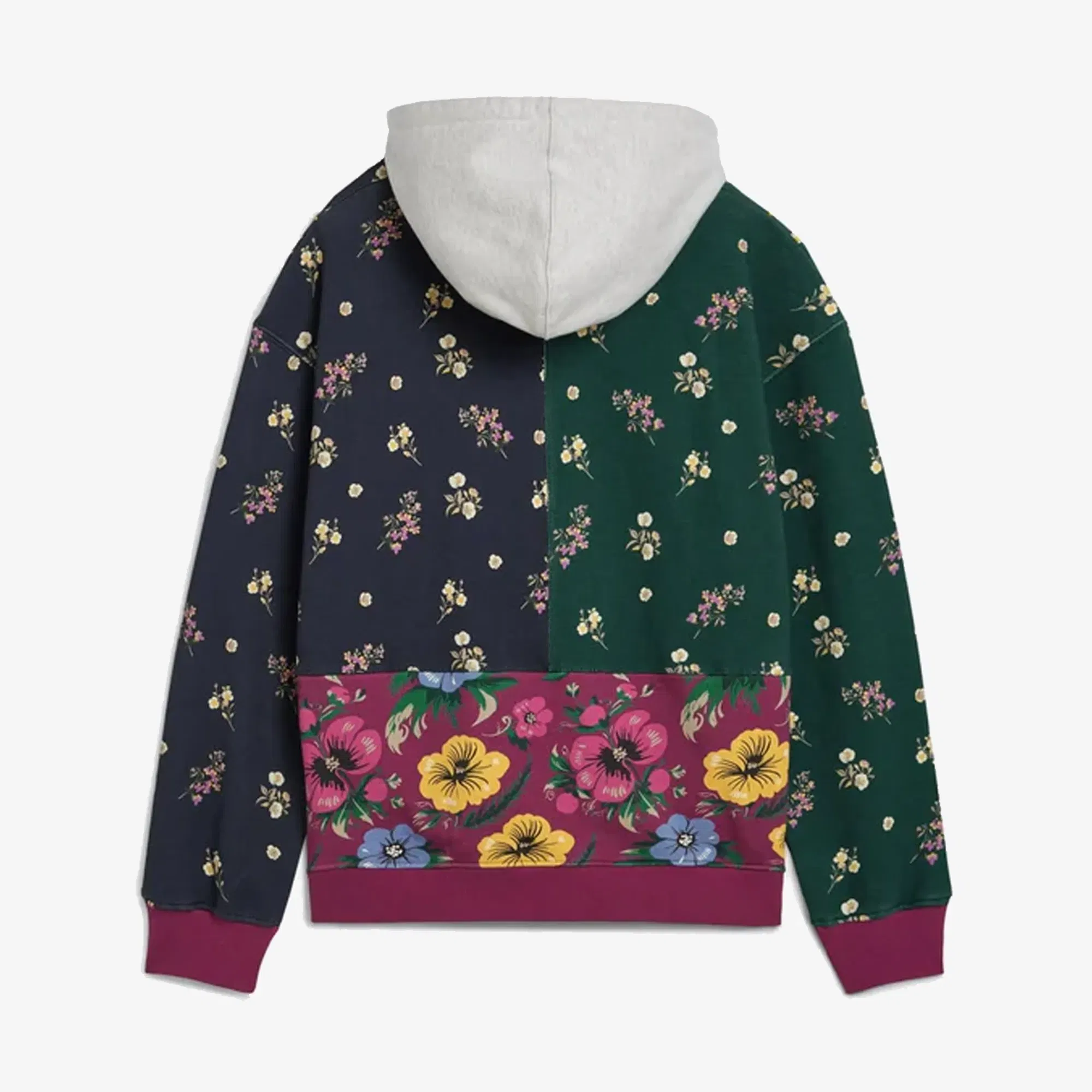 PATTA FLORAL PATCHWORK HOODED SWEATER { MULTI