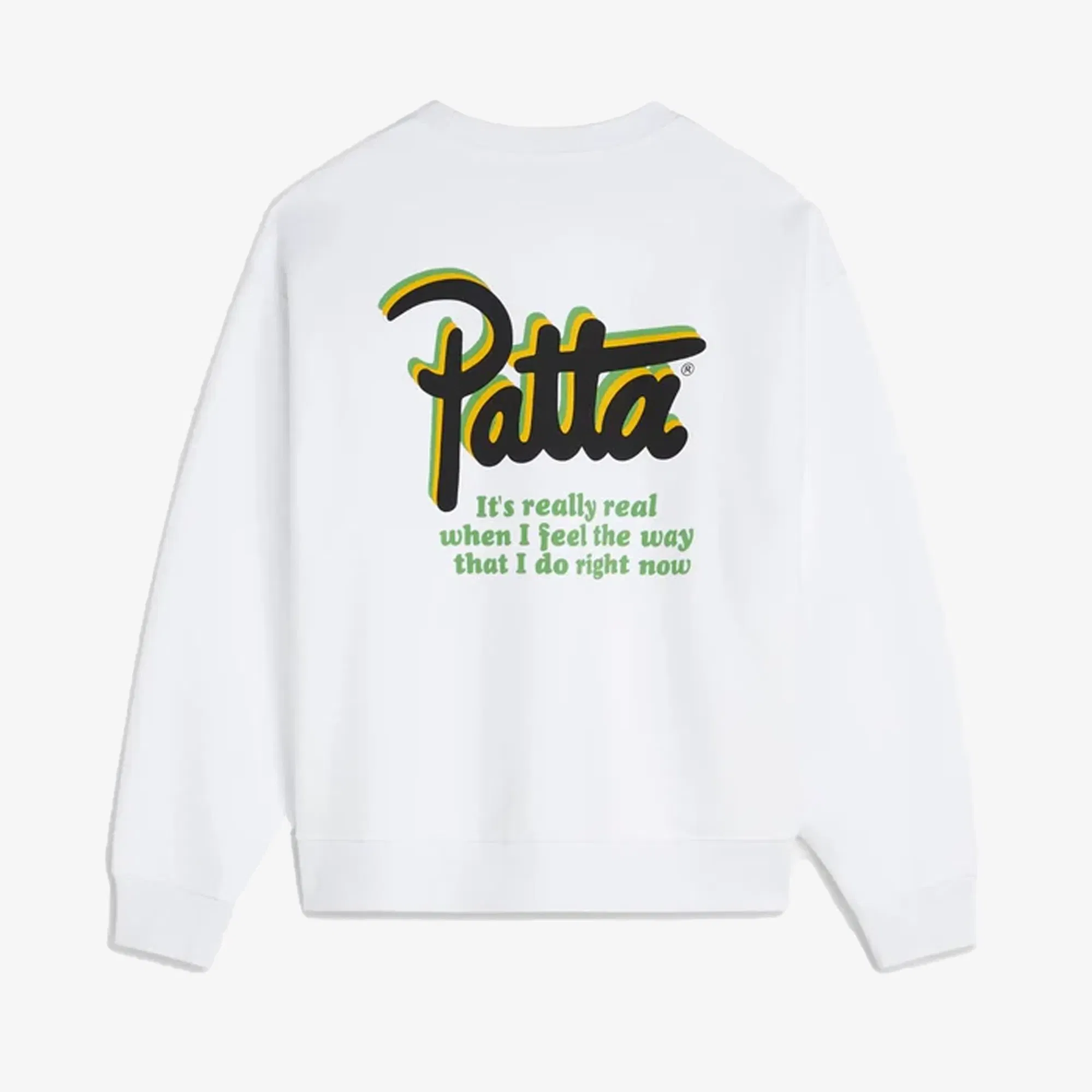 PATTA BLOCK PARTY CREWNECK SWEATER { WHITE