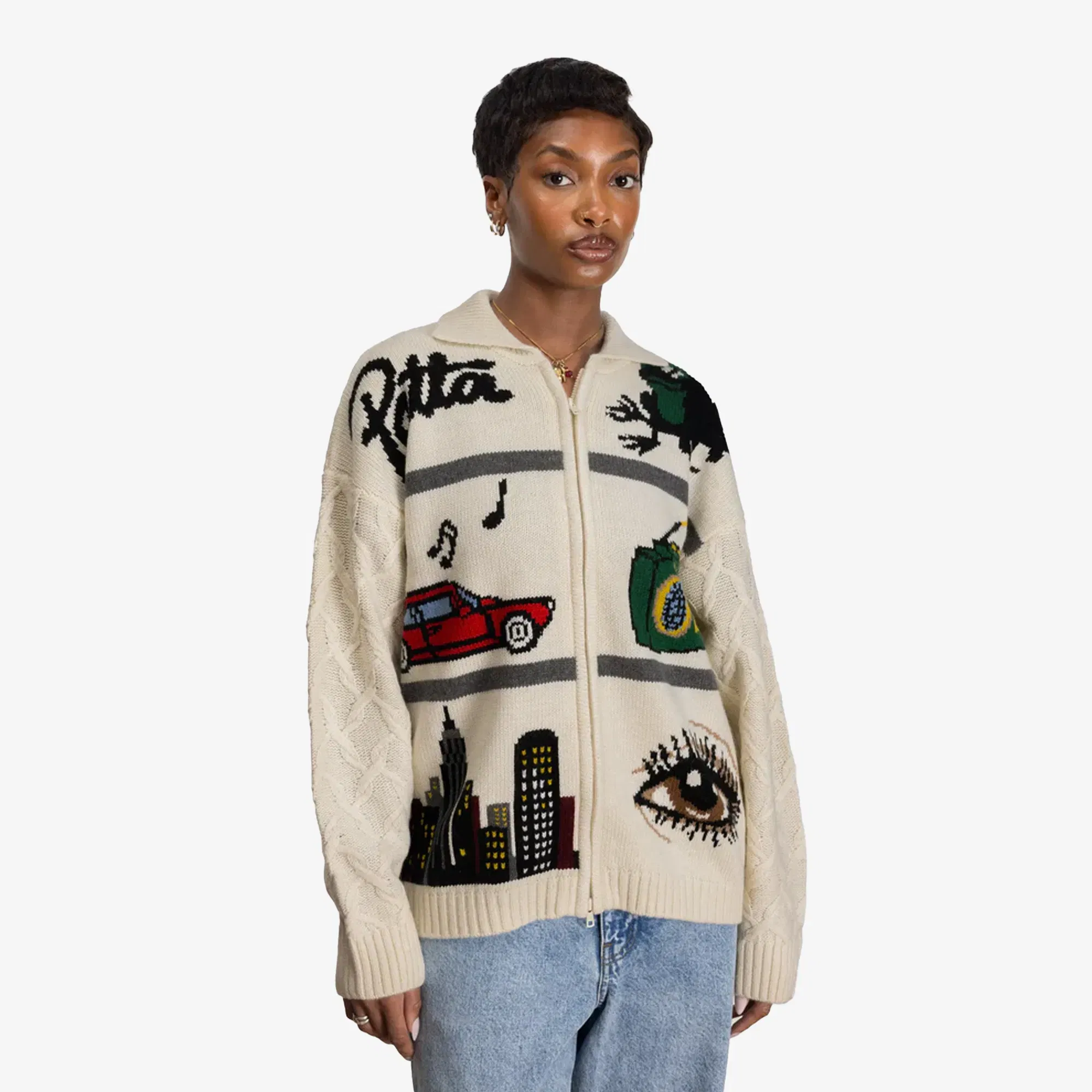 PATTA PERFECT DAY KNITTED CARDIGAN { PEYOTE