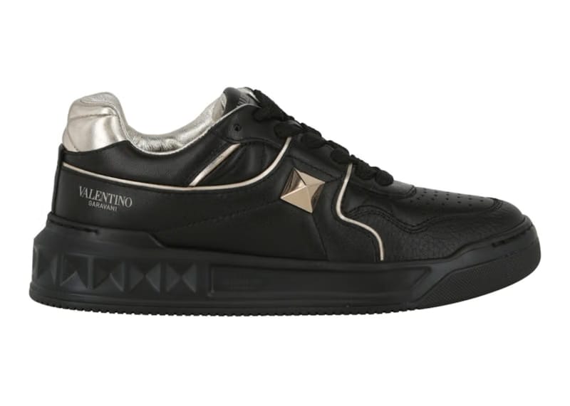 Valentino Wmns One Stud Low 'Black Platinum Hardware'