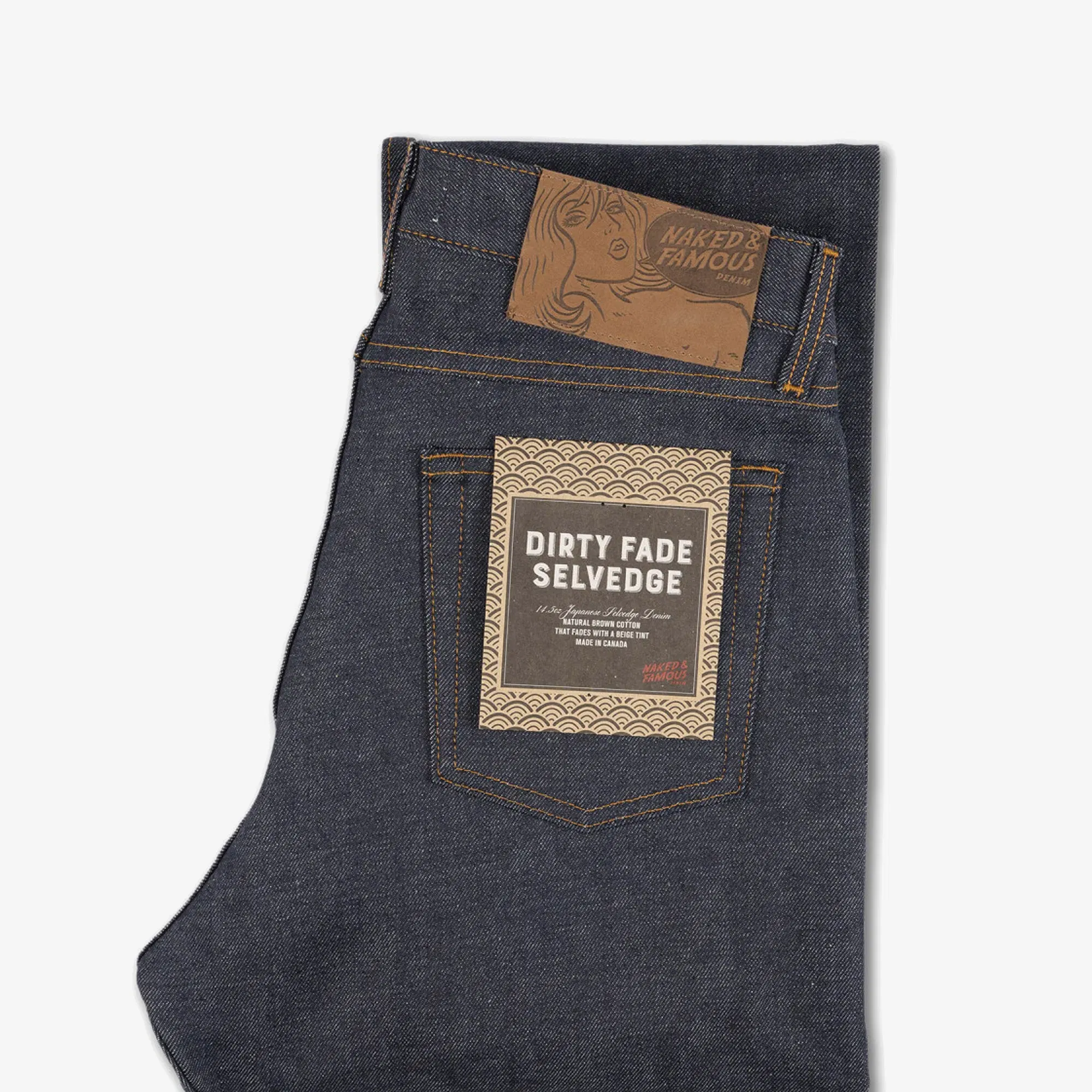 Naked & Famous TRUE GUY - DIRTY FADE SELVEDGE { DENIM BLUE