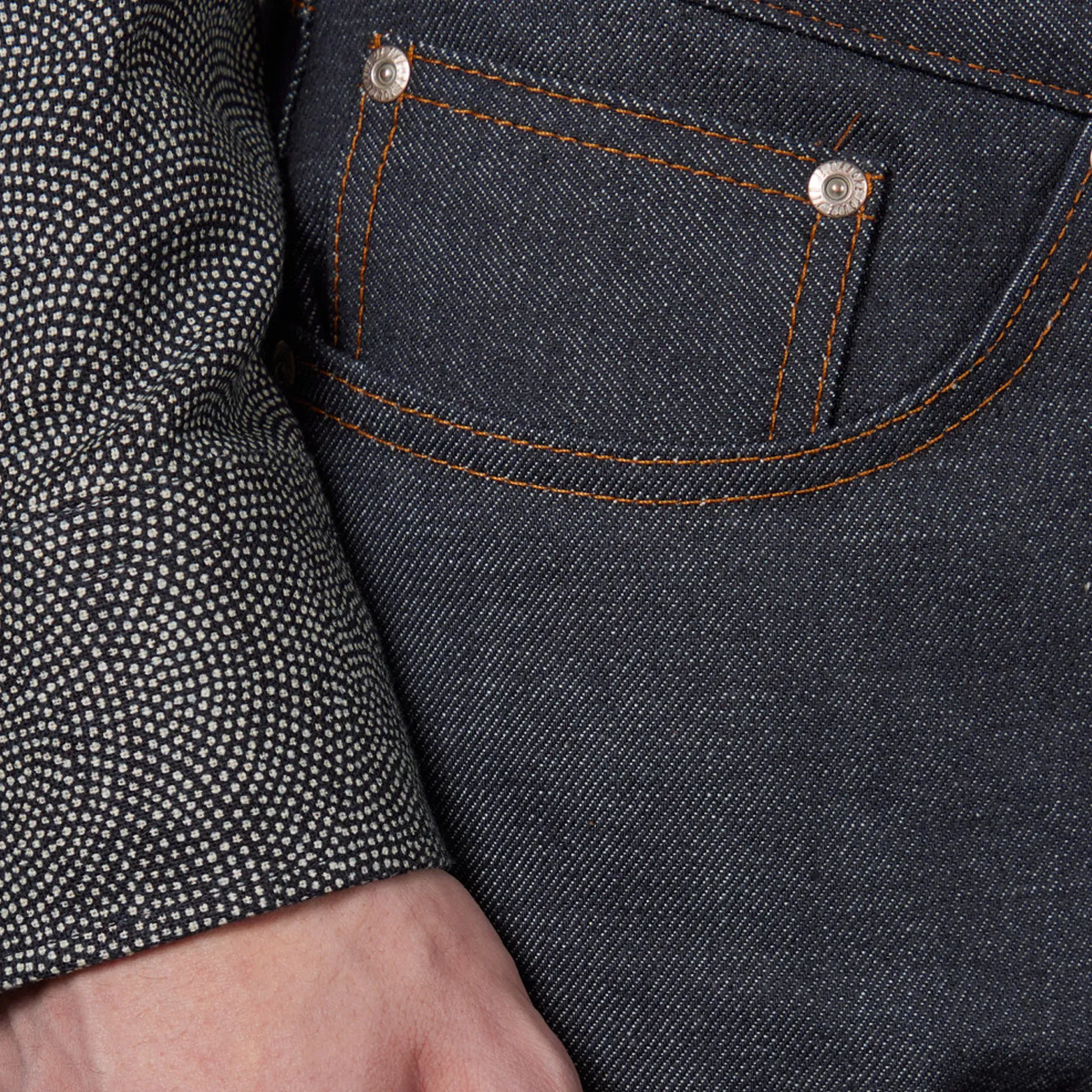 Naked & Famous TRUE GUY - DIRTY FADE SELVEDGE { DENIM BLUE