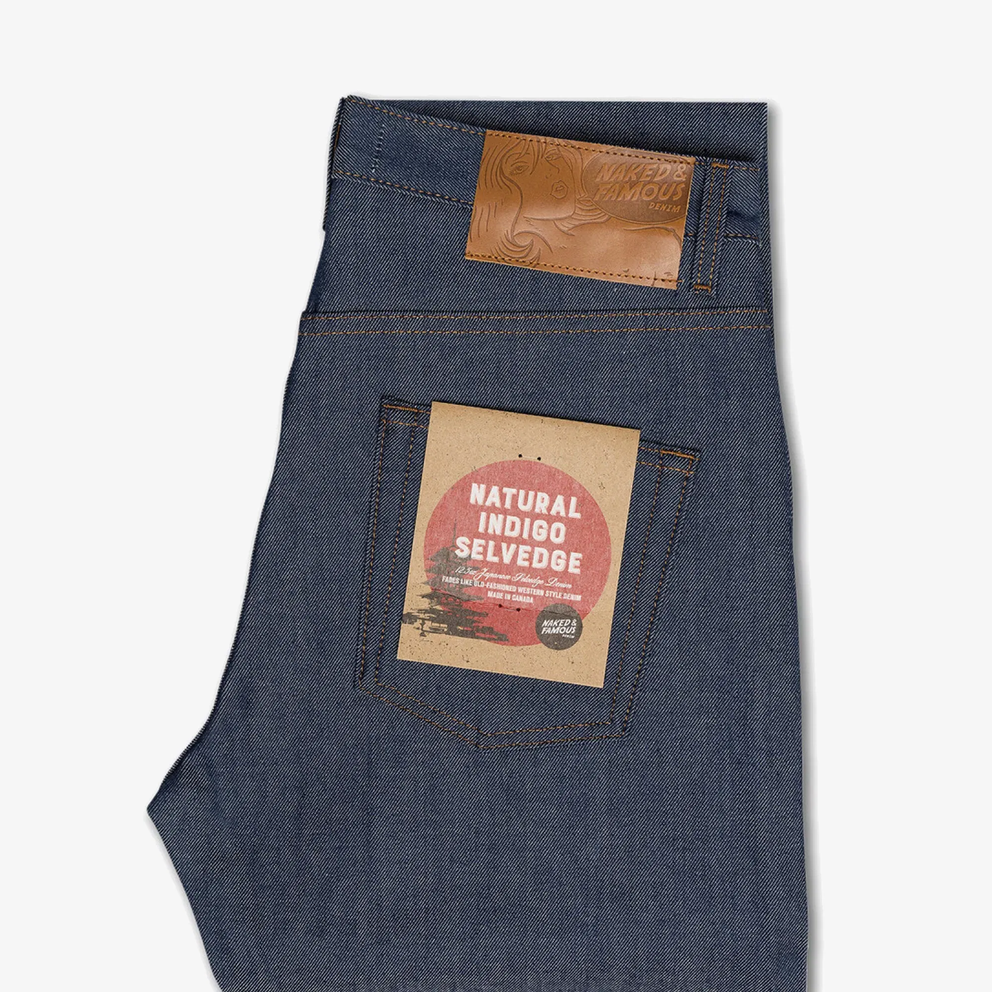 Naked & Famous EASY GUY - NATURAL INDIGO SELVEDGE { BLUE