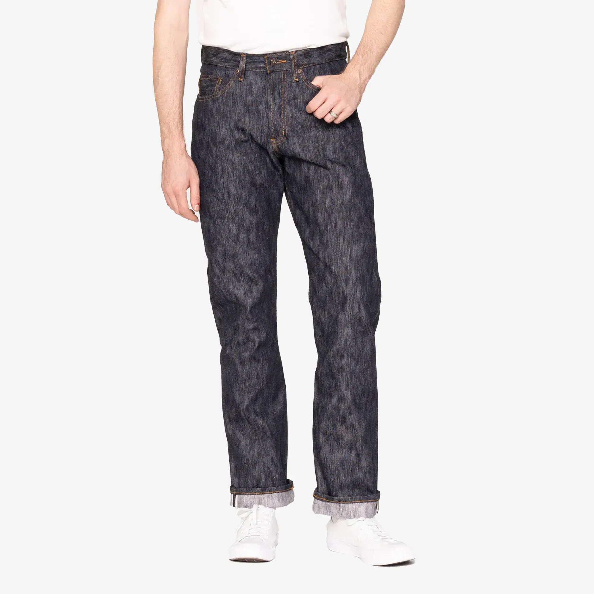 Naked & Famous TRUE GUY - SAKURA SLUB SELVEDGE { DENIM BULE