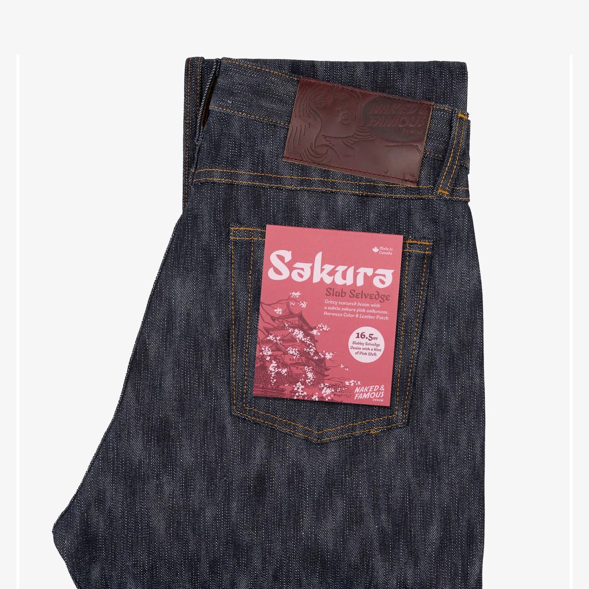 Naked & Famous TRUE GUY - SAKURA SLUB SELVEDGE { DENIM BULE