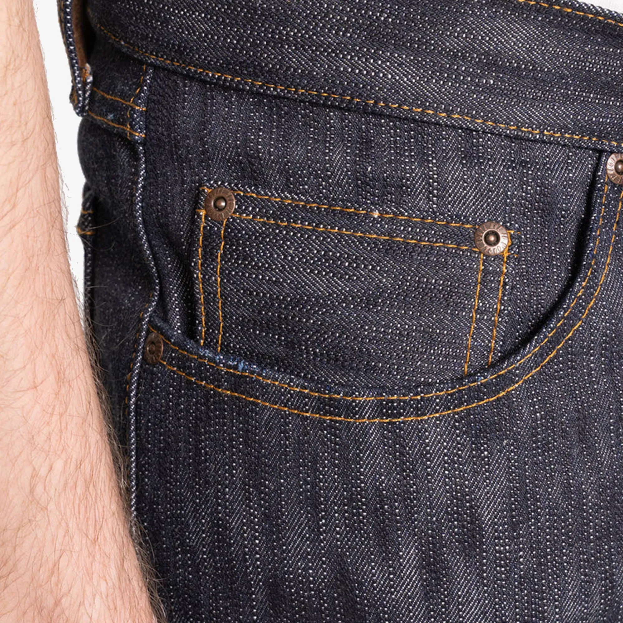 Naked & Famous TRUE GUY - SAKURA SLUB SELVEDGE { DENIM BULE