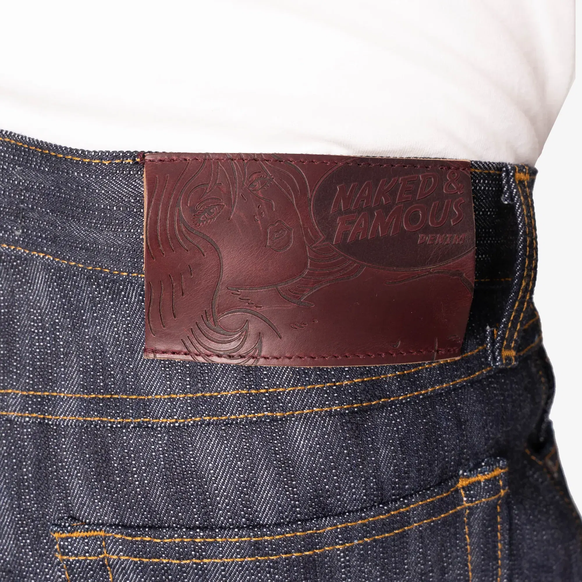 Naked & Famous TRUE GUY - SAKURA SLUB SELVEDGE { DENIM BULE