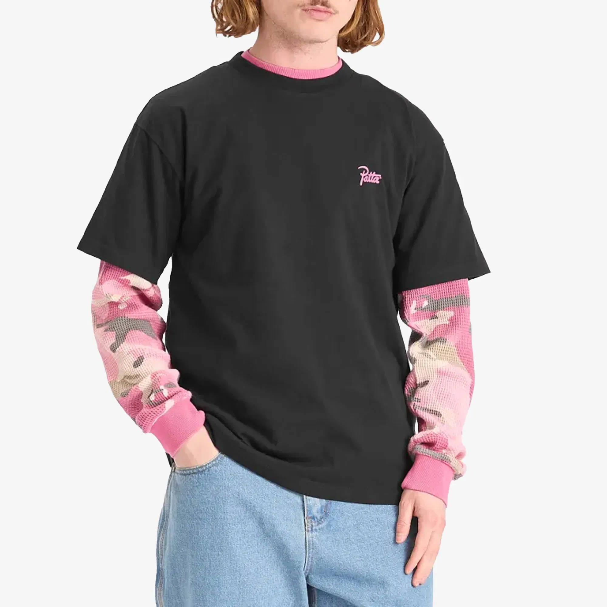 PATTA PATTA POSTCARD T-SHIRT { BLACK