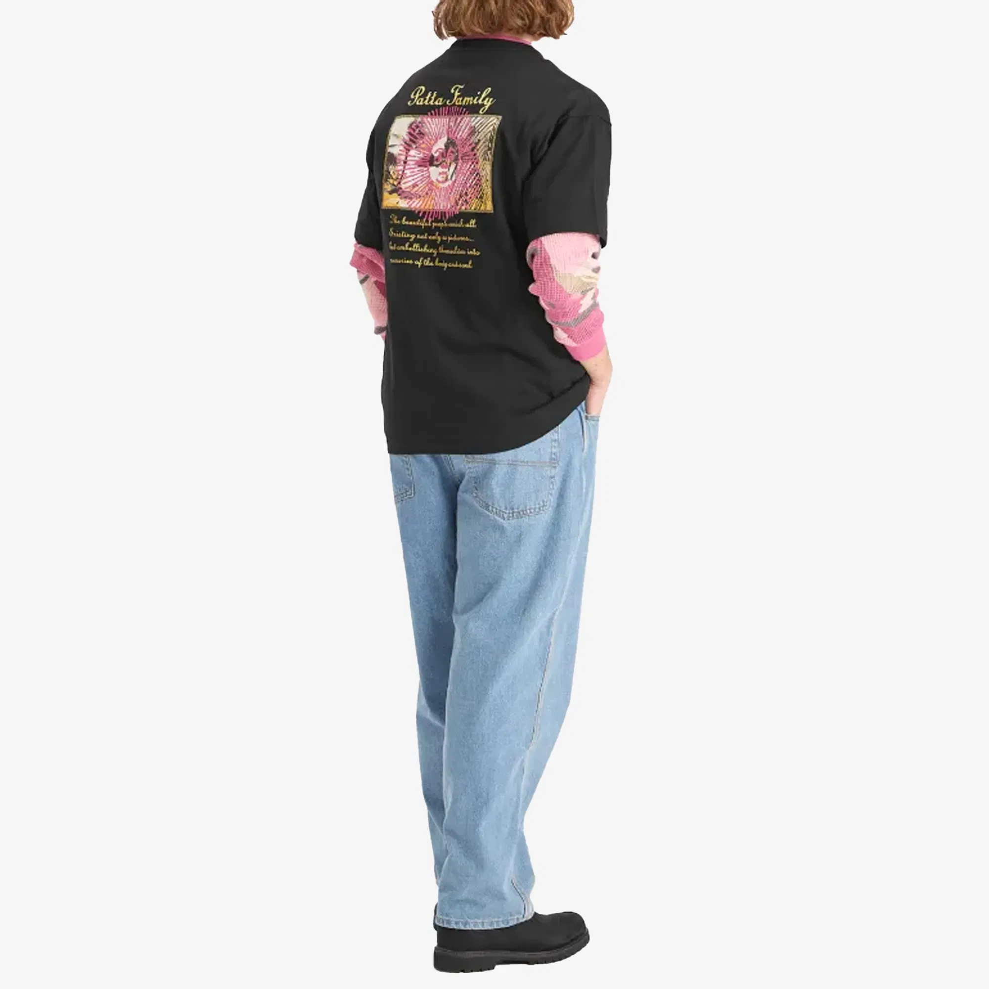 PATTA PATTA POSTCARD T-SHIRT { BLACK