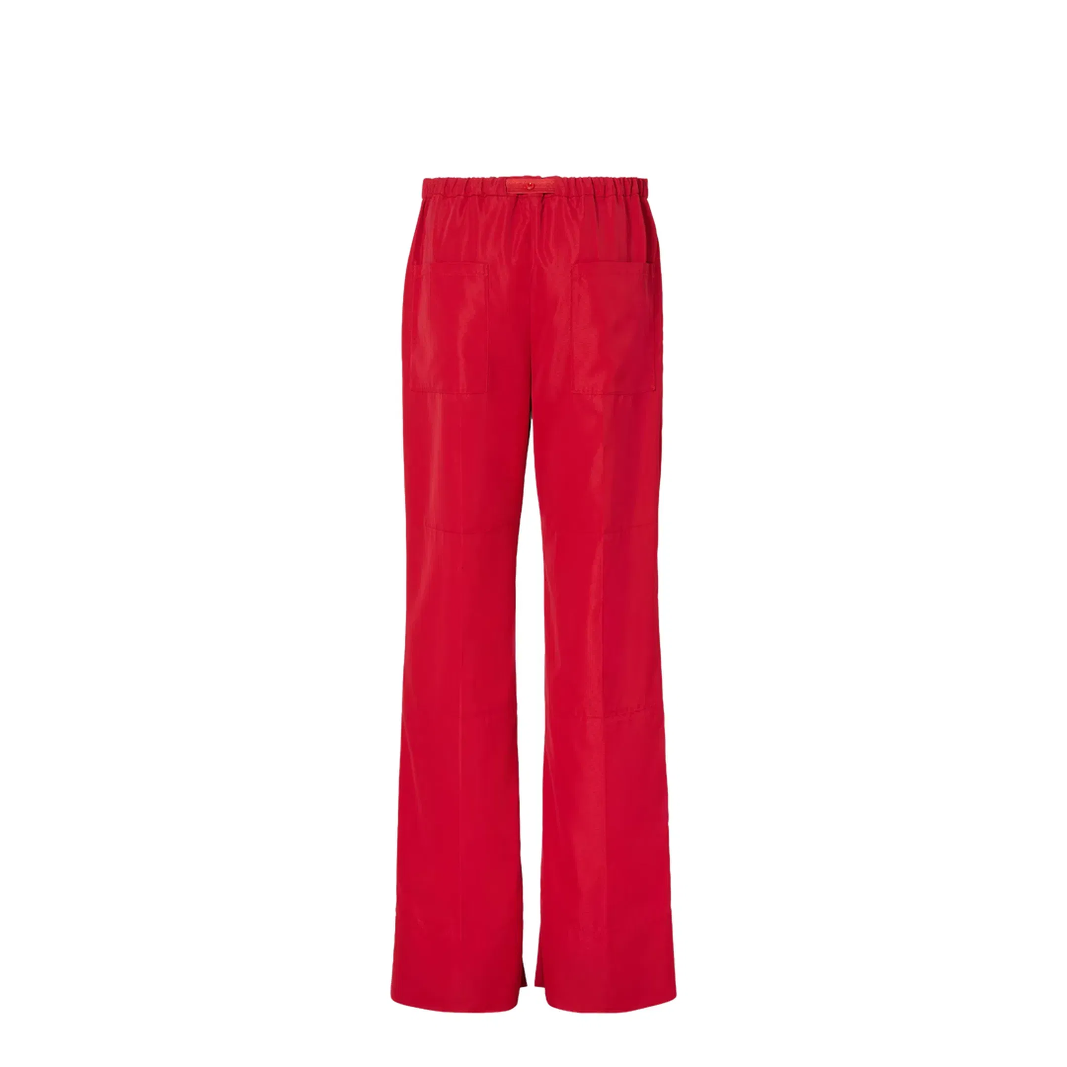 Red Technical Viscose Trousers