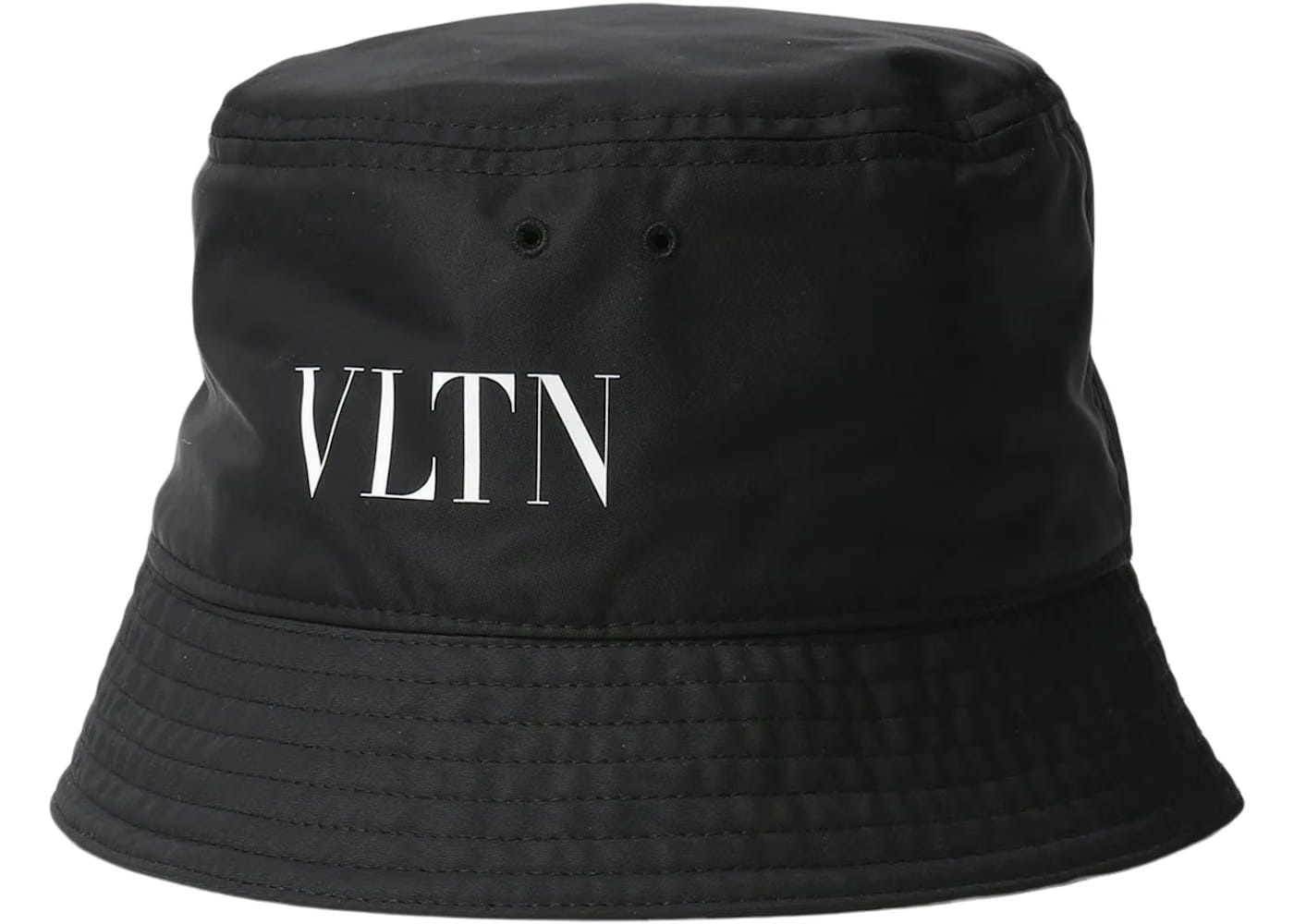 Valentino VLTN Logo Nylon Bucket Hat Black/White