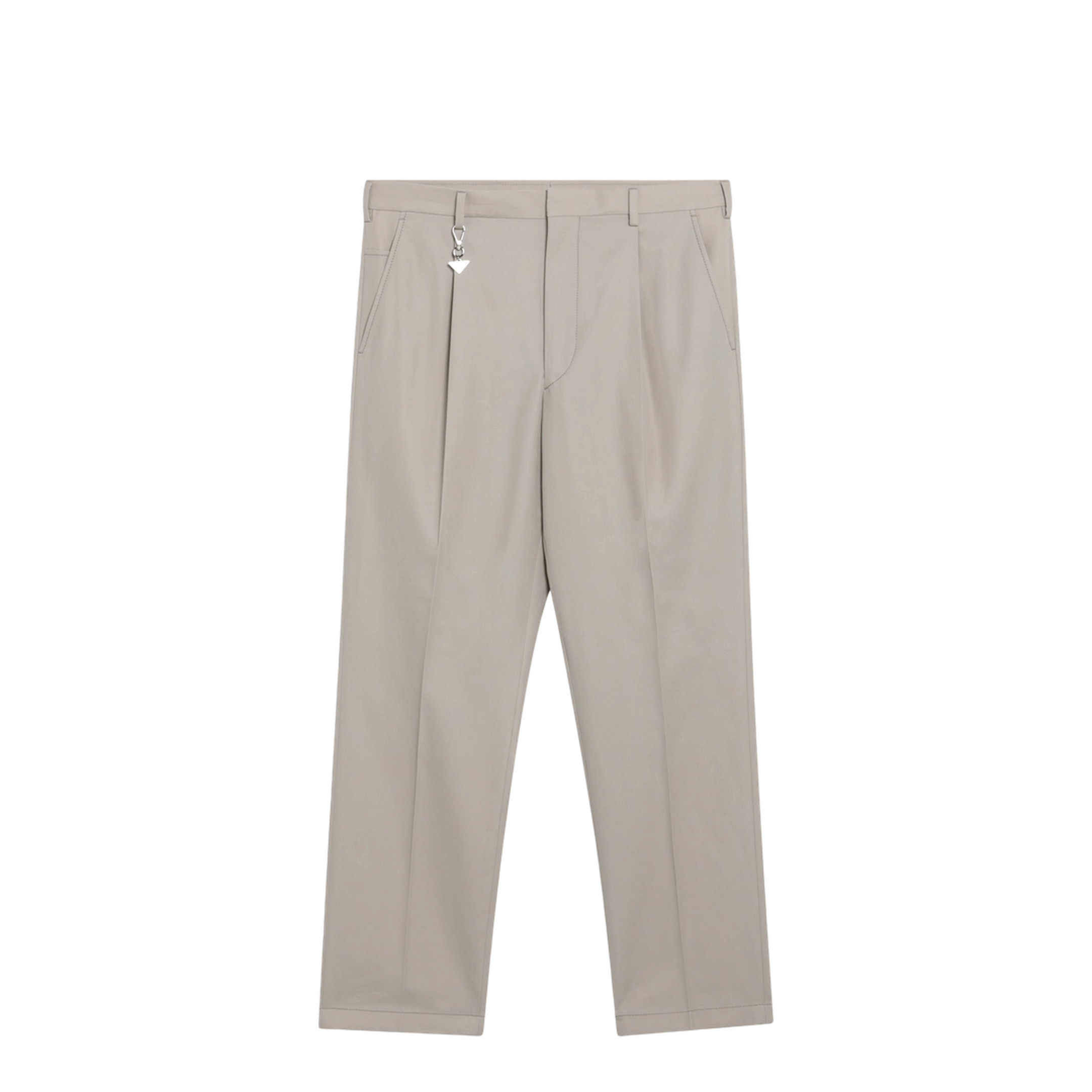 Sand Cotton Trousers With Key Ring