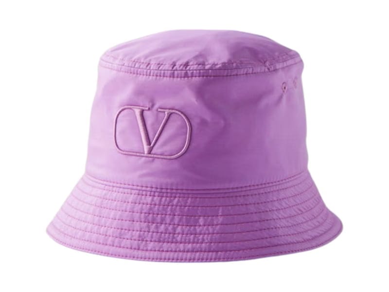 Valentino V-Logo Silk Bucket Hat Purple