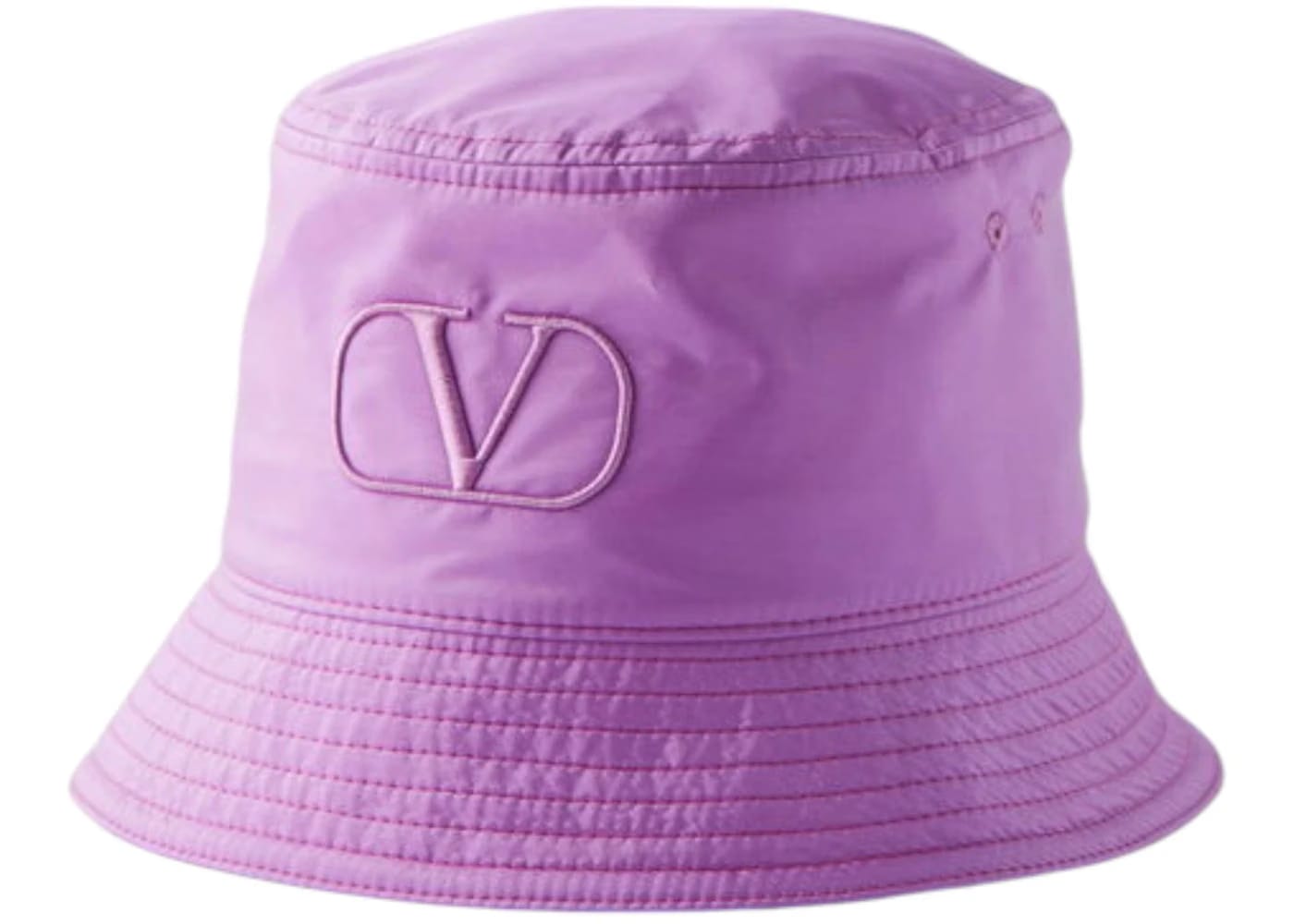 Valentino V-Logo Silk Bucket Hat Purple