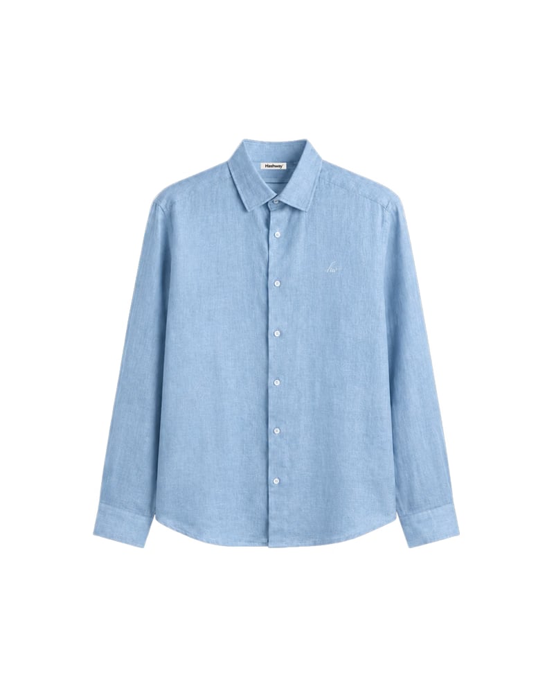 HASHWAY LINEN BLEND SHIRT - SKY BLUE