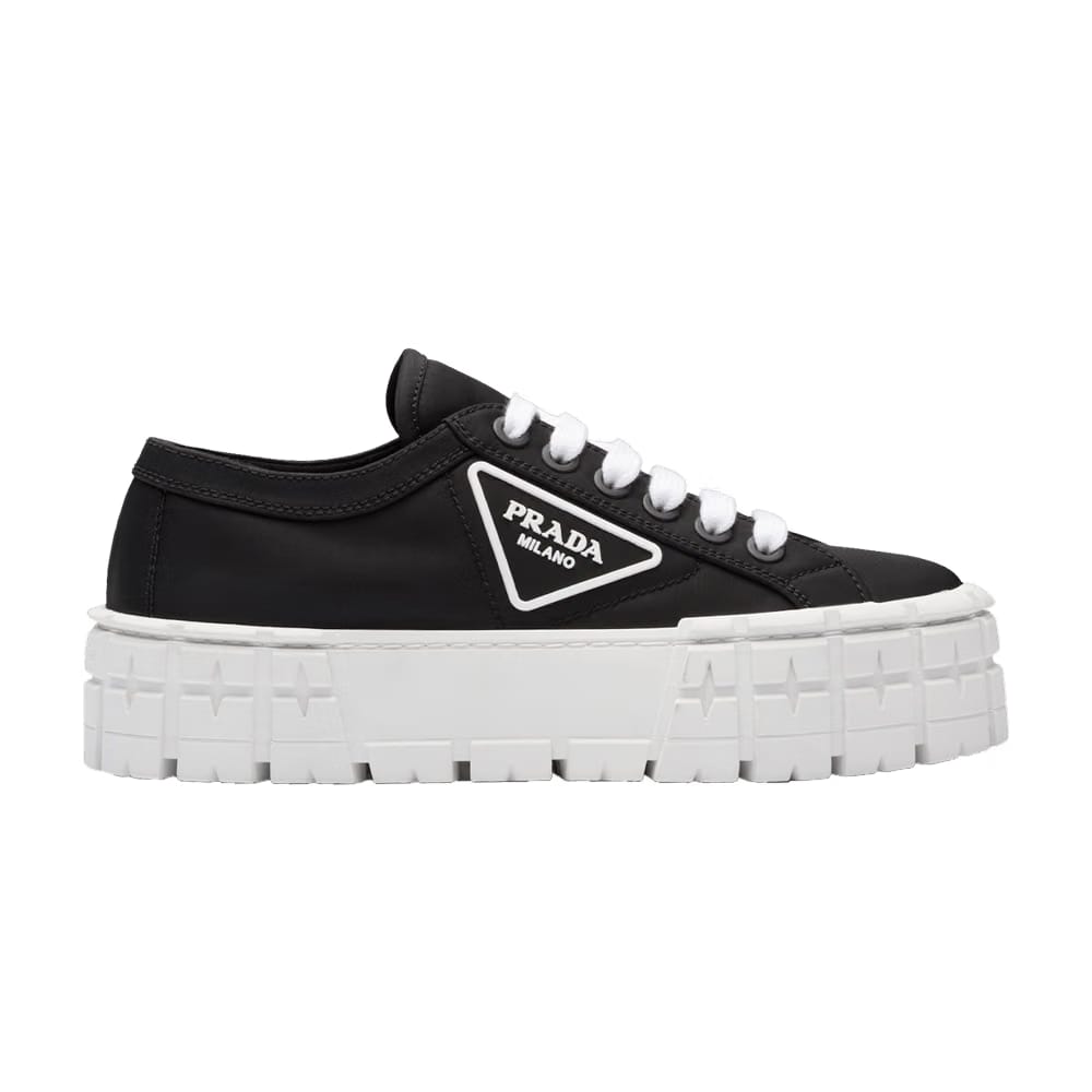 Prada Wmns Gabardine Wheel Platform 'Black White'