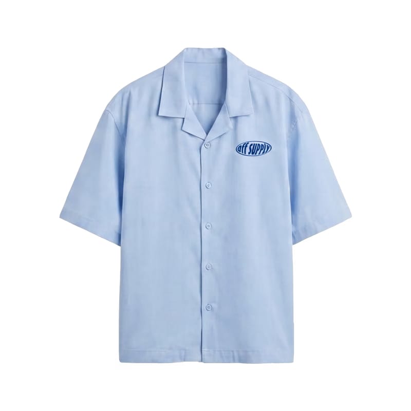 Blank Off Supply Ice Blue Bowling Shirt