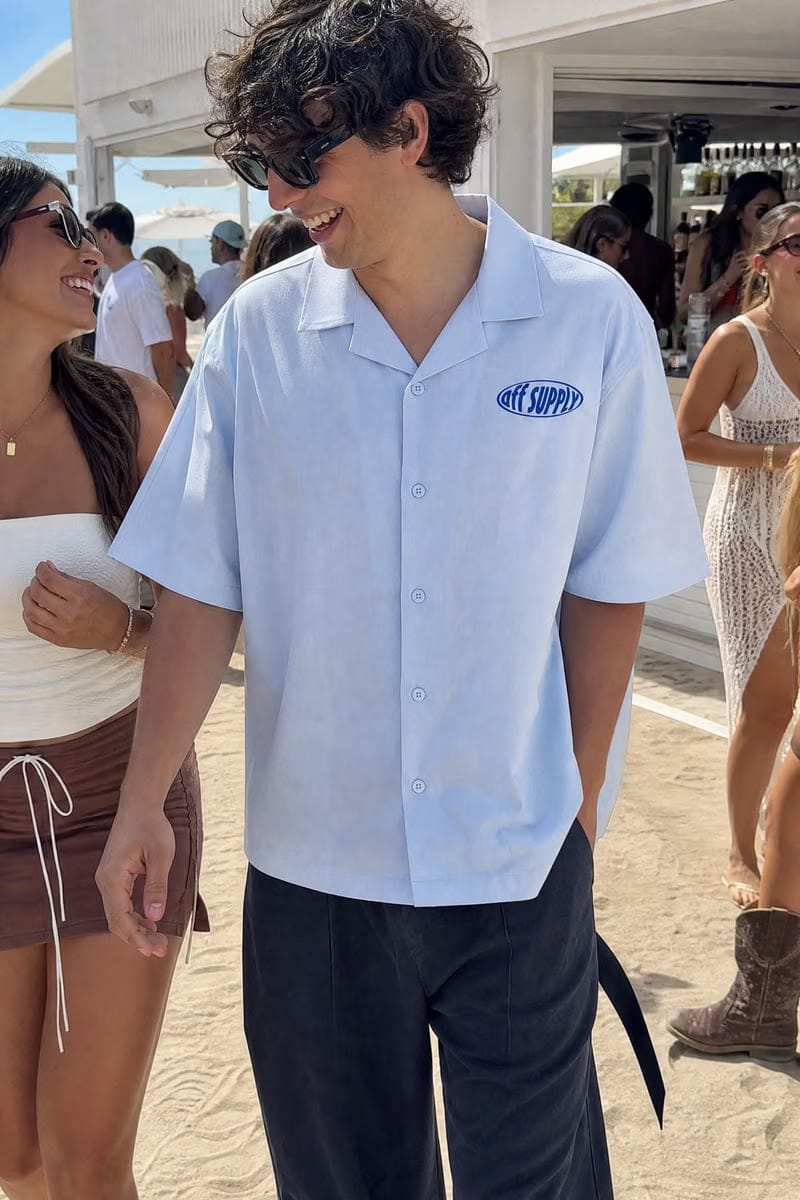 Blank Off Supply Ice Blue Bowling Shirt