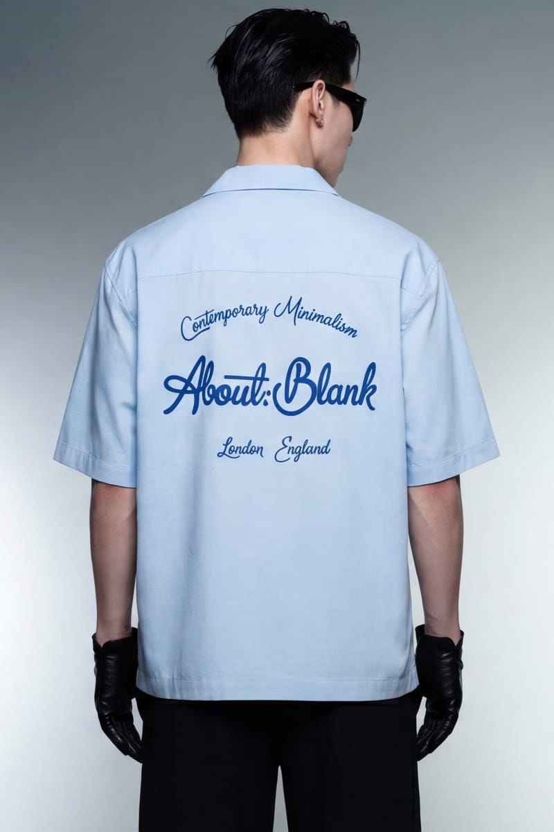 Blank Off Supply Ice Blue Bowling Shirt