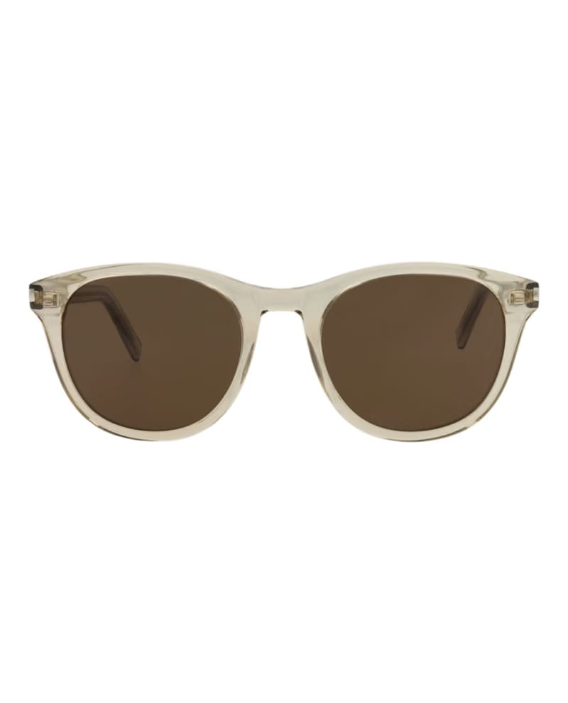Saint Laurent Round-Frame Acetate Sunglasses Yellow Yellow Brown (SL401-30009335-008)