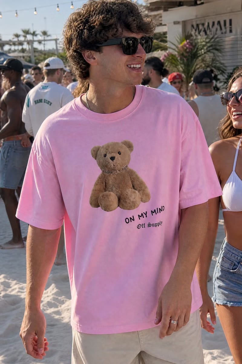 Off Supply Bear On My Mind Classic Pink T-shirt
