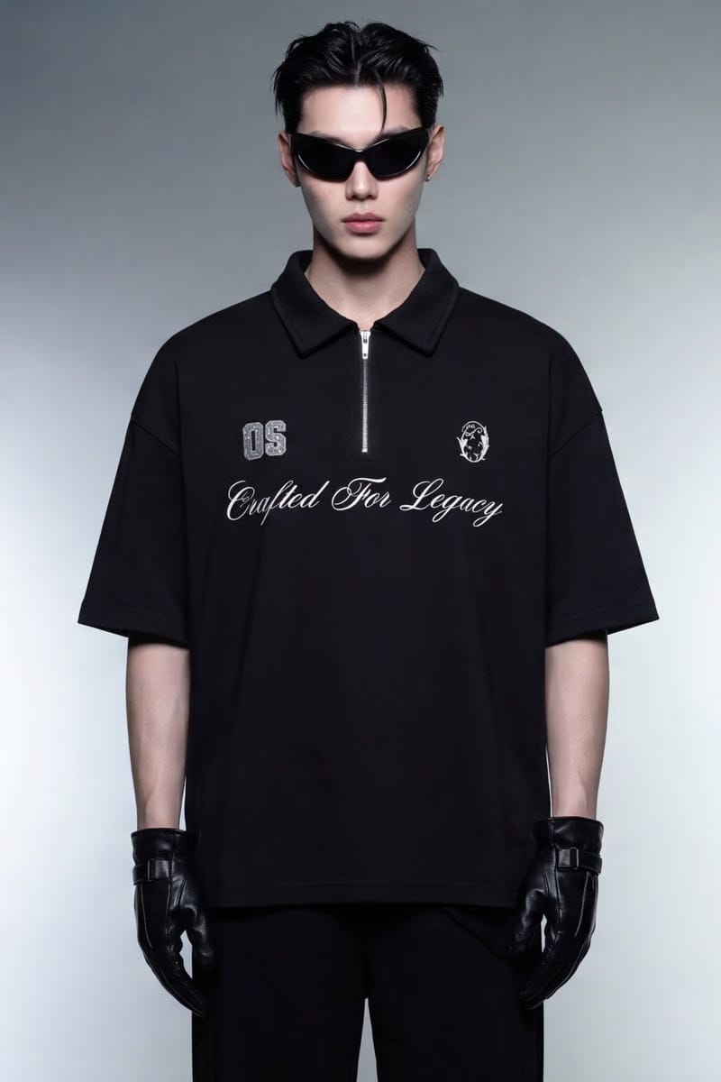 Off Supply Crafted For Legacy Black Quarter Zip T-shirt