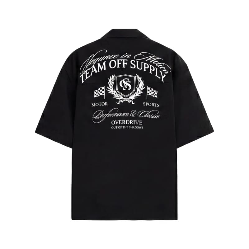 Off Supply Elegance In Motion Black Bowling Shirt